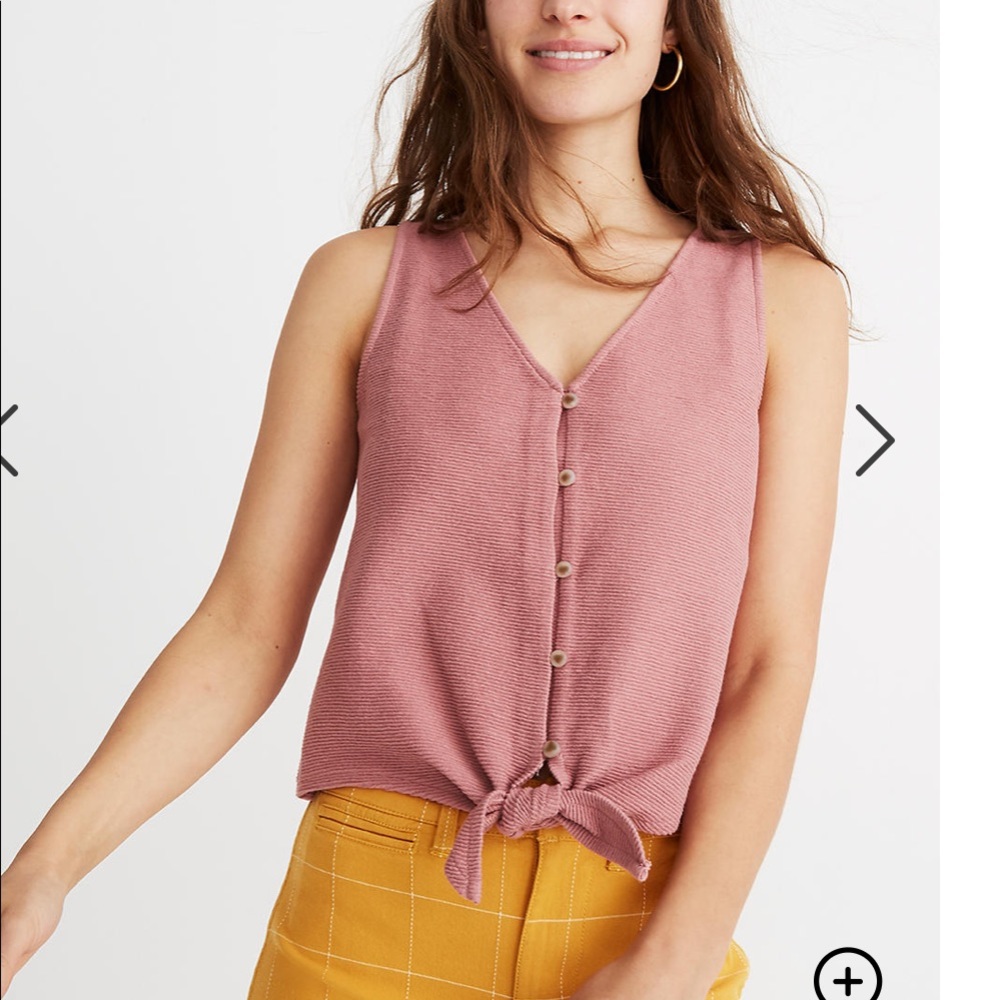Madewell Texture and Thread button front tank top
